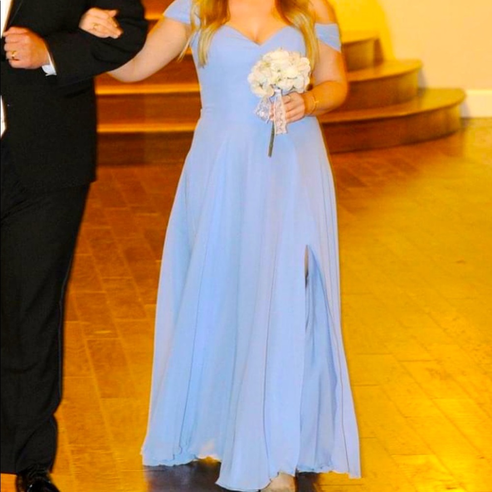 Morilee Bridesmaid dress style number 21528 in the color Cornflower